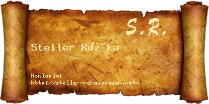 Steller Réka névjegykártya